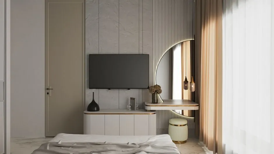 Phòng ngủ theo phong cách Scandinavia với chiếu sáng tự nhiên và bố cục cân đối Phòng ngủ theo phong cách Scandinavia với chiếu sáng tự nhiên và bố cục cân đối