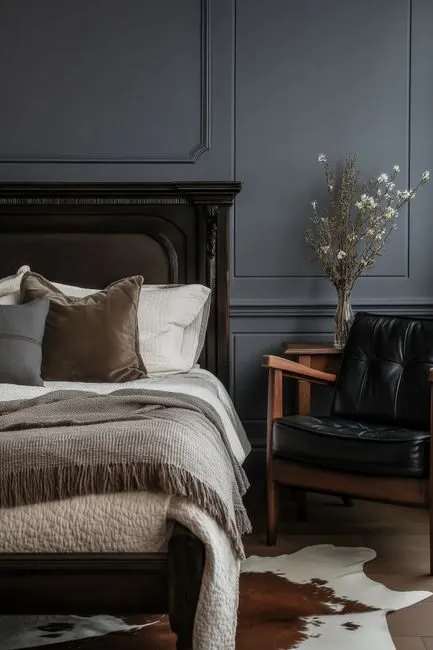 transitional style bedroom mixing classical and modern elements