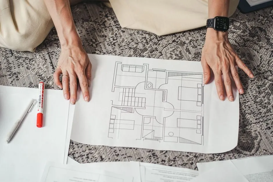 bedroom floor plan layout with furniture arrangement
