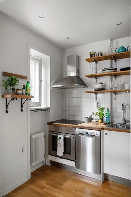 small efficient kitchen with vertical storage solutions