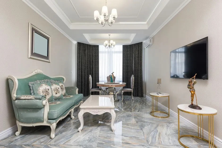 Sofa chữ L tân cổ điển, bọc bố họa tiết cổ điển, chân gỗ uốn cong tinh tế Sofa chữ L tân cổ điển, bọc bố họa tiết cổ điển, chân gỗ uốn cong tinh tế