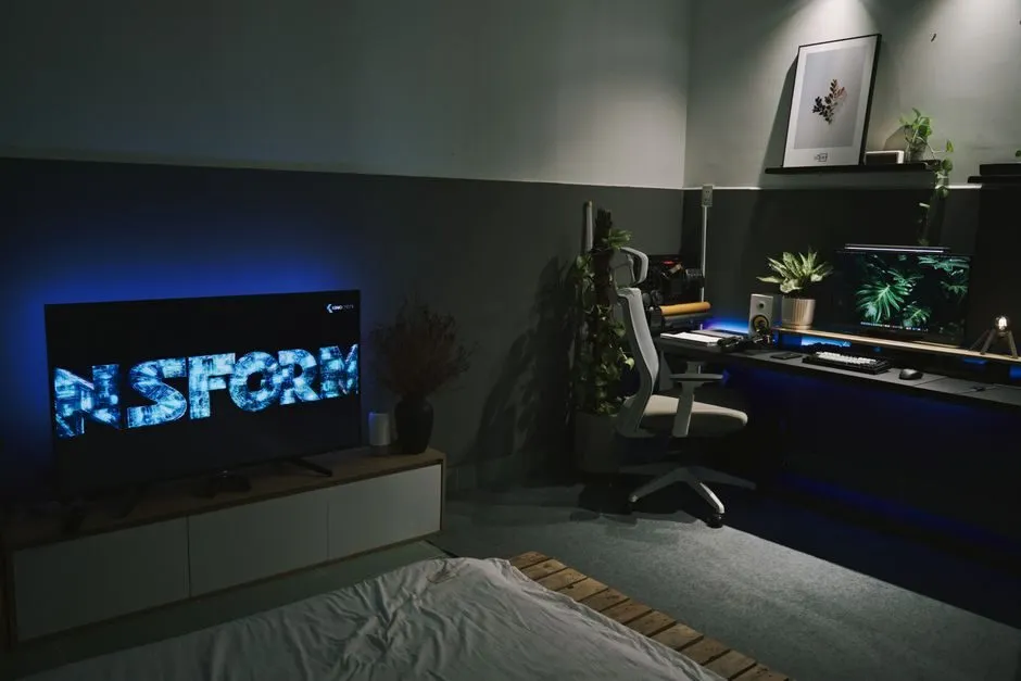 Đèn led dây trang trí sau kệ tivi