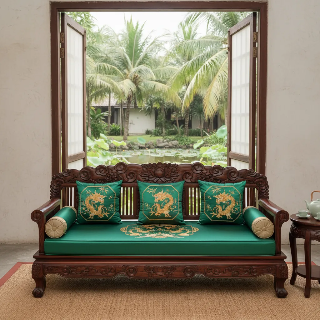 Ghế sofa đơn khung gỗ với đệm êm ái