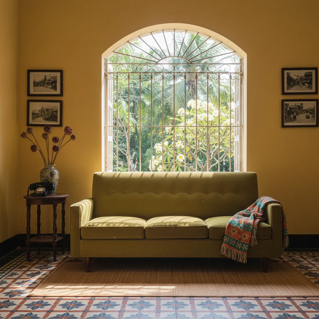 Ghế sofa đơn kiểu retro phong cách hoài cổ