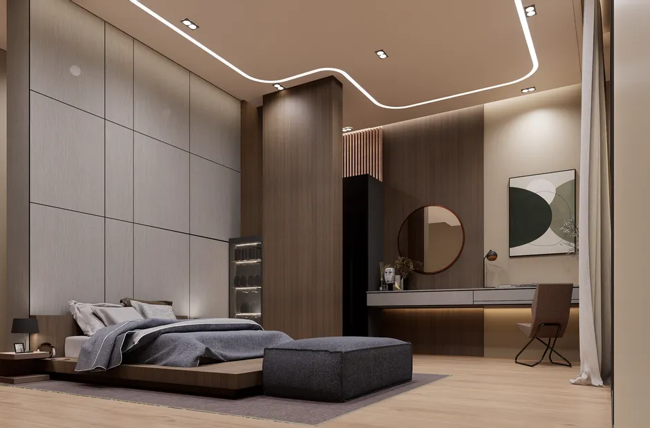 Xu hướng trần thạch cao đẹp tối giản kết hợp ánh sáng thông minh